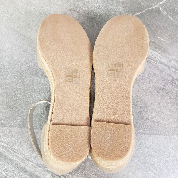 Jack Rogers Shoes Womens 9.5 Palmer Gold Espadrilles Closed Toe Wedge Sandals - Picture 5 of 10